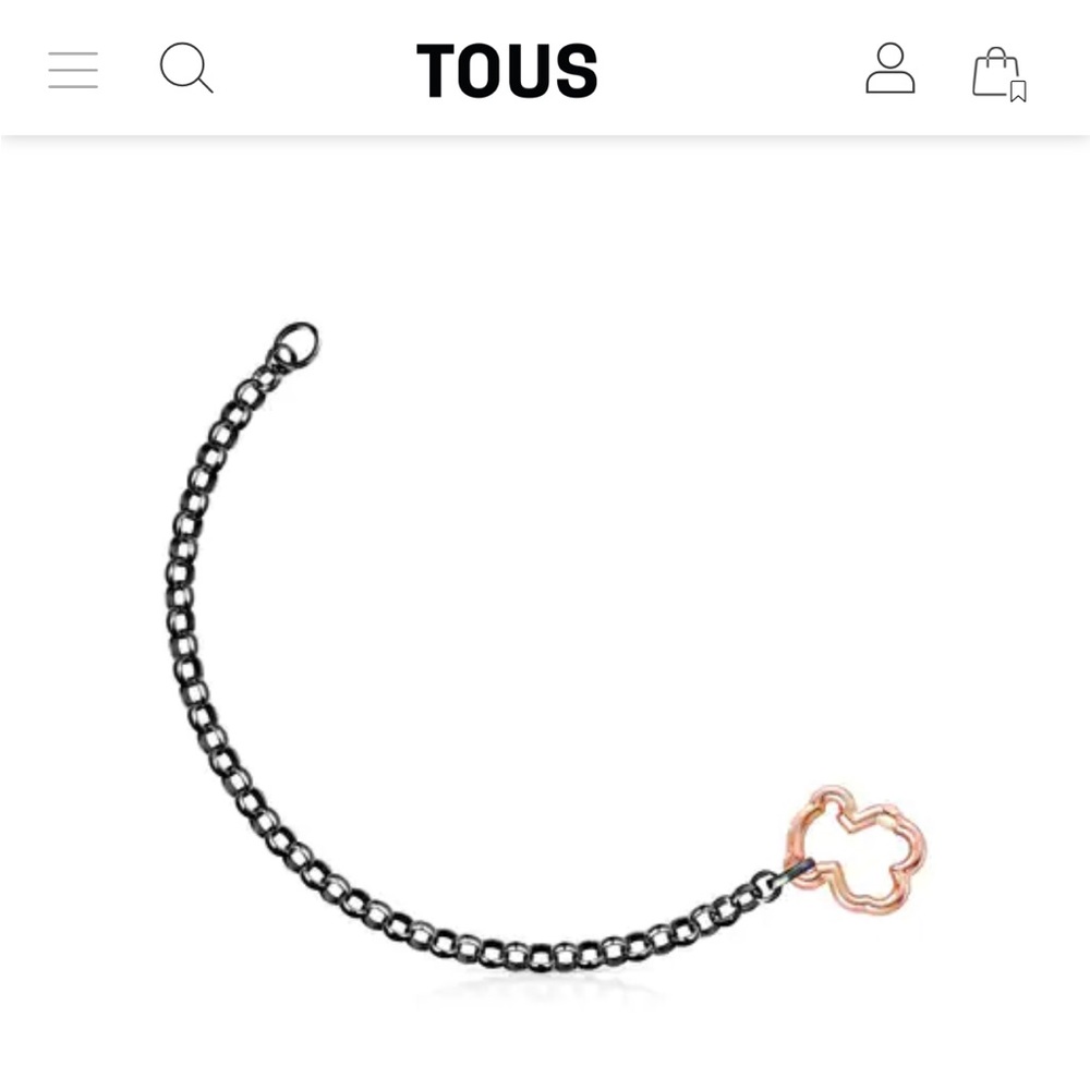 NWOT TOUS Hold Bracelet in Dark Silver and Rose Gold